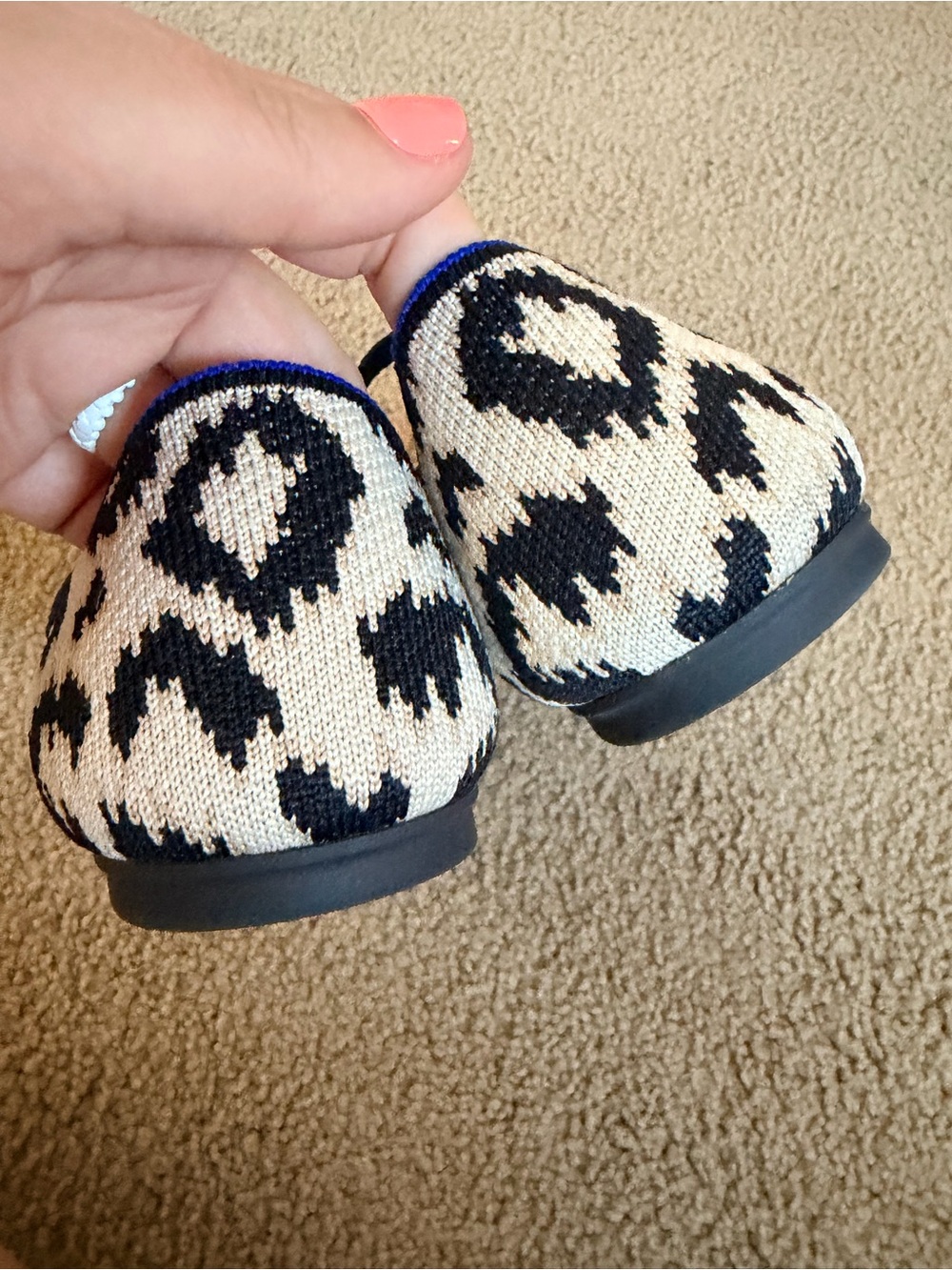 Rothy's The Square Mary Jane Flats Black & Cream Leopard - size 11.5 - Picture 2 of 5